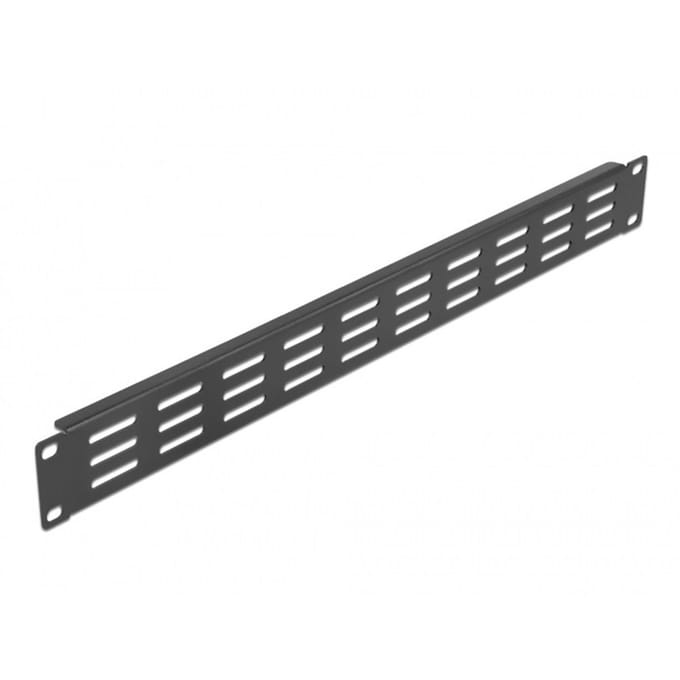 19 inch ventilatiepaneel | horizontale sleuven | 1U | zwart
