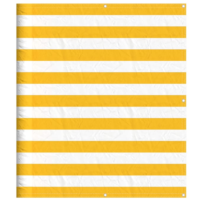 vidaXL - Balkonscherm - Geel - en - Wit - Gestreept - 120x700 - cm