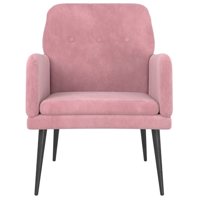 vidaXL - Fauteuil - 62x79x79 - cm - fluweel - roze