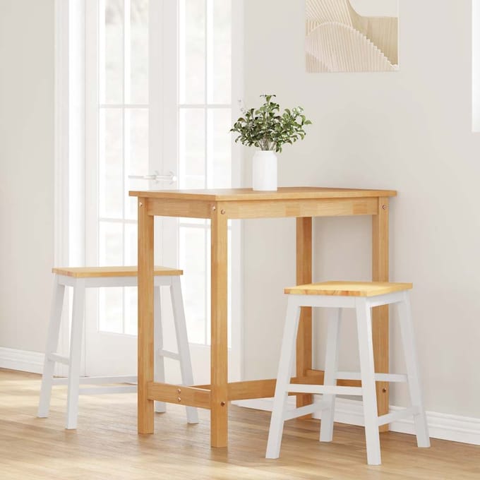 vidaXL - Barstoelen - 2 - st - massief - hout - wit