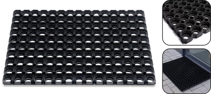 PD® Deurmat - Deurmat buiten - Deurmatten voor buiten - Rubberring - 40 x 60 cm