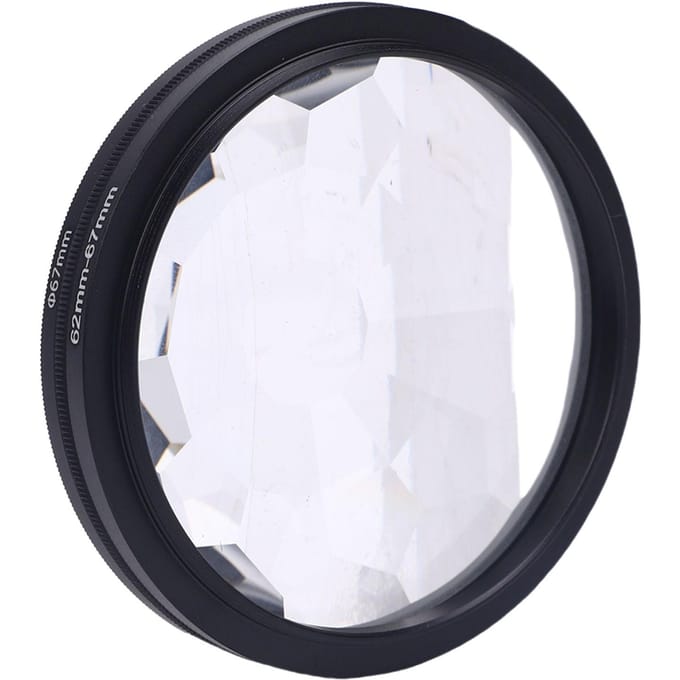 67MM Kaleidoscoop Prisma Speciale Effecten Filter Dubbelzijdig Meerlaags Gecoat Camera Lens met white