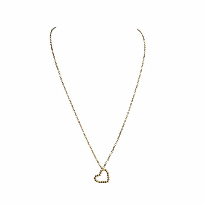 FlowJewels - ketting - staal - handgemaakt - goudkleurig - hart - valentijn tip