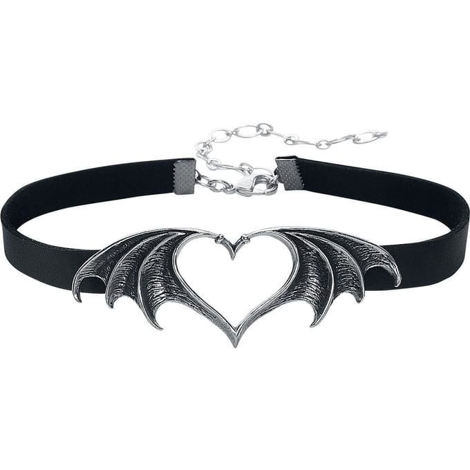 Alchemy Gothic - Gothic Choker - Nocte Amor - voor Vrouwen - zwart-zilverkleurig