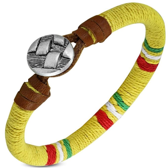 Amanto Farel Yellow Multi - Leer - Touw - 8mm - 20cm