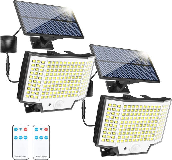 Zonnespot voor Buiten met Bewegingssensor en Afstandsbediening - 160 LEDs, Waterdicht, 3 Modi