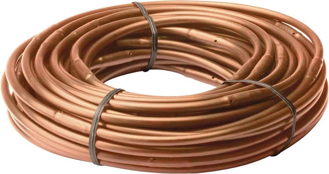 Druppelirrigatie Slang Druk Compenseren met Emitters 1/4 Inch 50ft Bruin