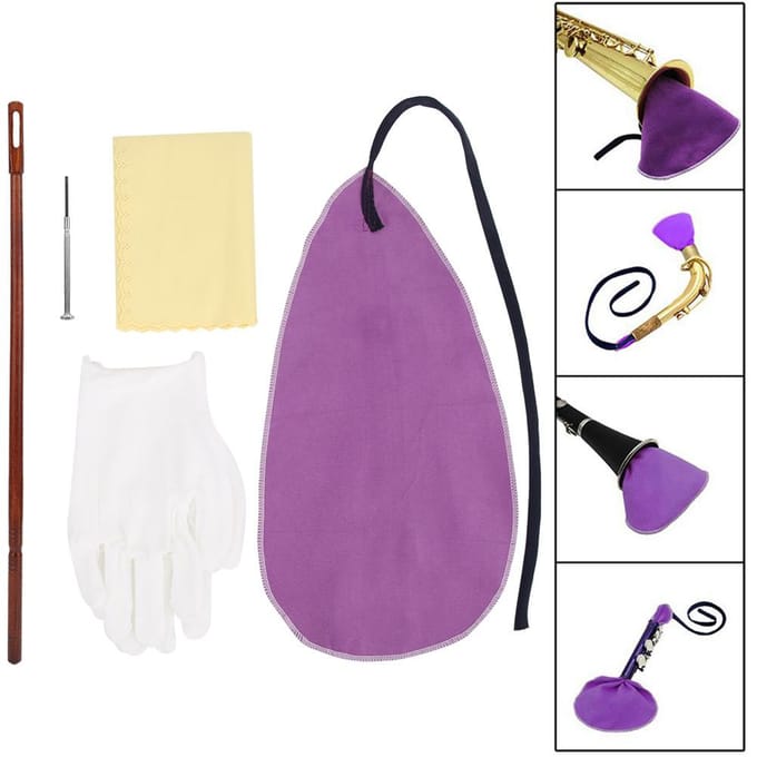 Fluit Onderhoud Accessoire Kit Zwabberdoek Handschoen Schroevendraaier Staaf Kit voor Fluit Reparatie brown