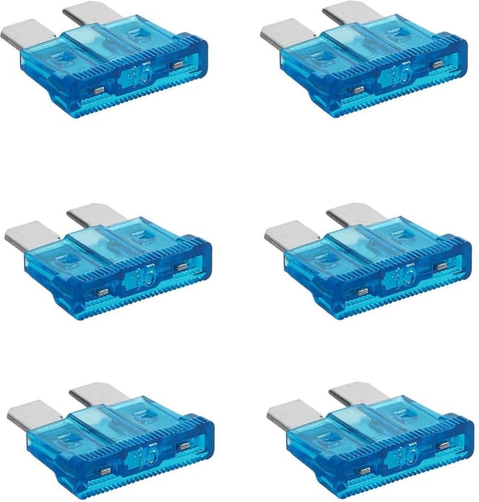 ProPlus Steekzekeringen - 15 Ampère - Blauw - 6 stuks - Bescherming tegen overbelasting