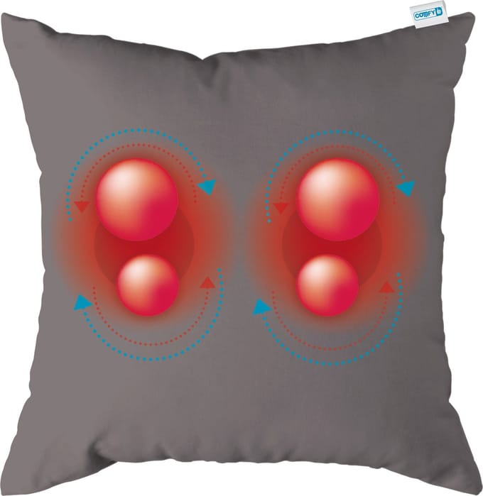 Comfy massagekussen | grijs | massage apparaat met infrarood warmtefunctie | adapter voor auto