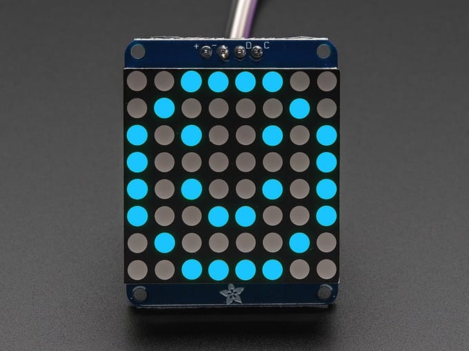 Small 1.2 inch 8x8 LED Matrix w/I2C Backpack - Blauw Adafruit 1052