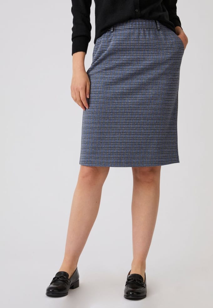 Damart - Rok van jacquard milanobreisel - Dames - Blauw - 46