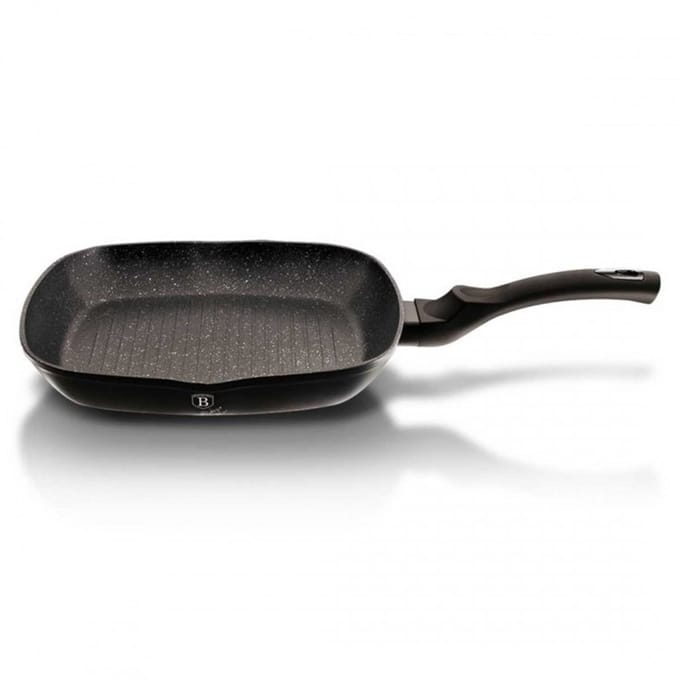 Berlinger Haus Metallic Serie - Granieten Grillpan - 28 cm - Soft-Touch Handgreep - Turbo Inductie