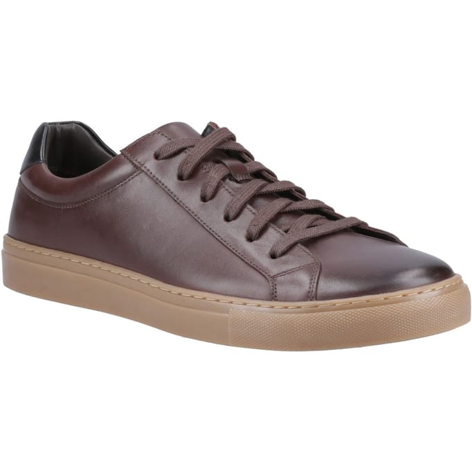 Hush Puppies Colton Leder Heren Koffie Sneakers
