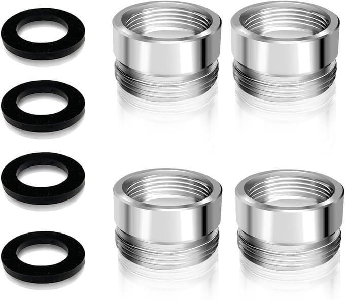 Faucet Adapter 4 stuks Dubbel Gewinde Adapter M22 naar M18 voor Keuken Waterfilter met Rubberen Afdichting