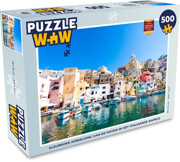 Puzzel Boot - Huis - Haven - Italië - Legpuzzel - Puzzel 500 stukjes