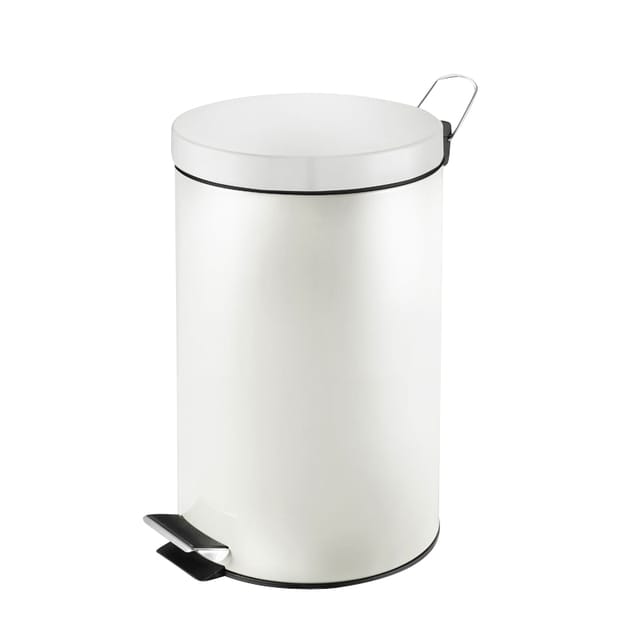 V-Part - Pedaalemmer 12 liter - Steel - wit - Prullenbak