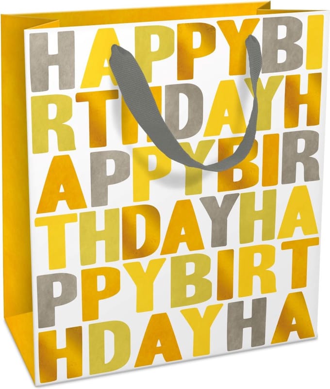 Tasje 18x21x8 cm Unique Birthday sunny