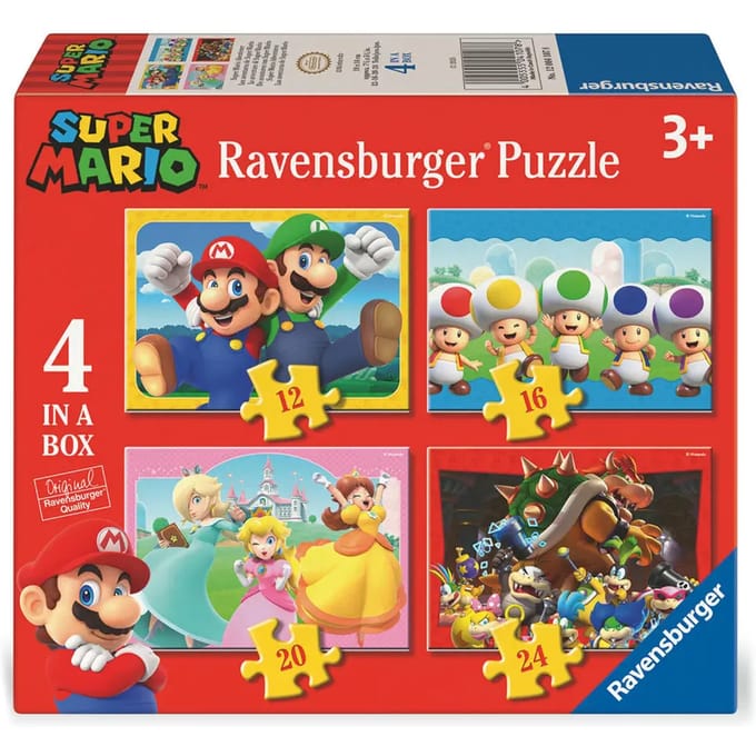 Ravensburger - Super Mario 4 in a Box - Puzzel - 4x49 Stukjes