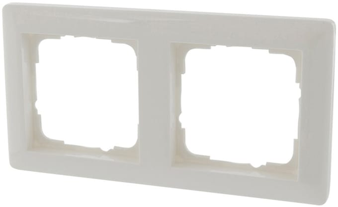 Gira System 55 afdekraam 2-voudig glanzend wit