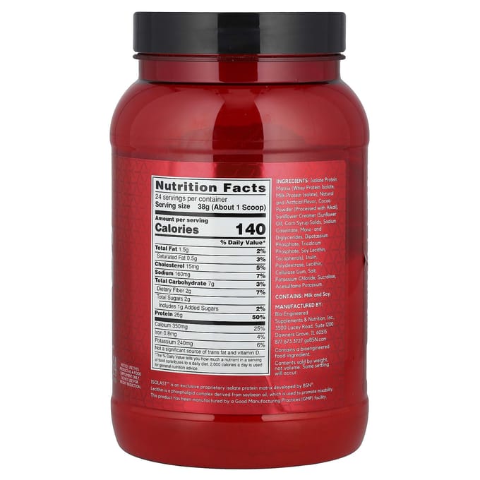 BSN, Syntha-6 Isolate, Mélange pour boisson protéinée en poudre, Milk-shake au chocolat, 2,01 lbs (912 g)