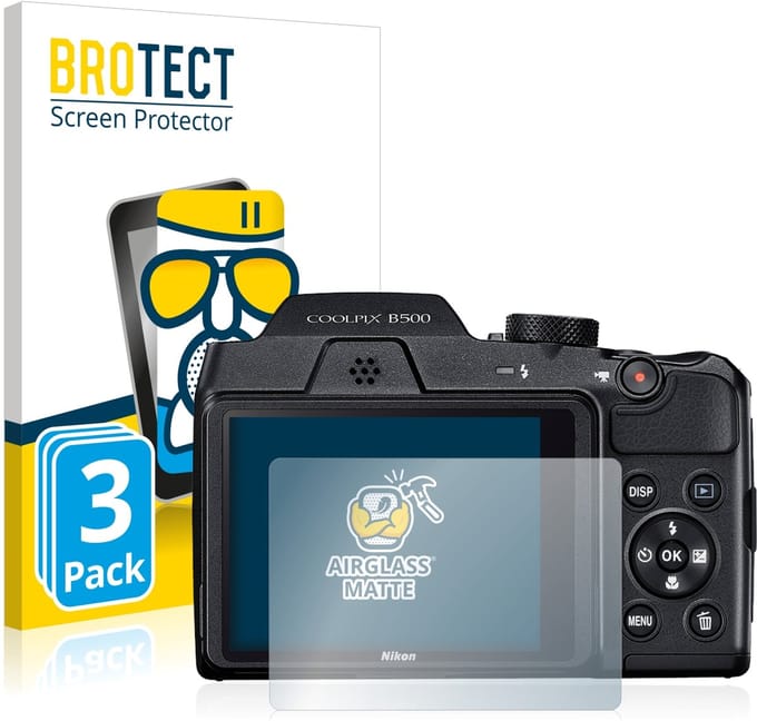 BROTECT - Screenprotector voor Nikon Coolpix B500 - Folie Beschermfolie Beschermglas matte 3 Stuks