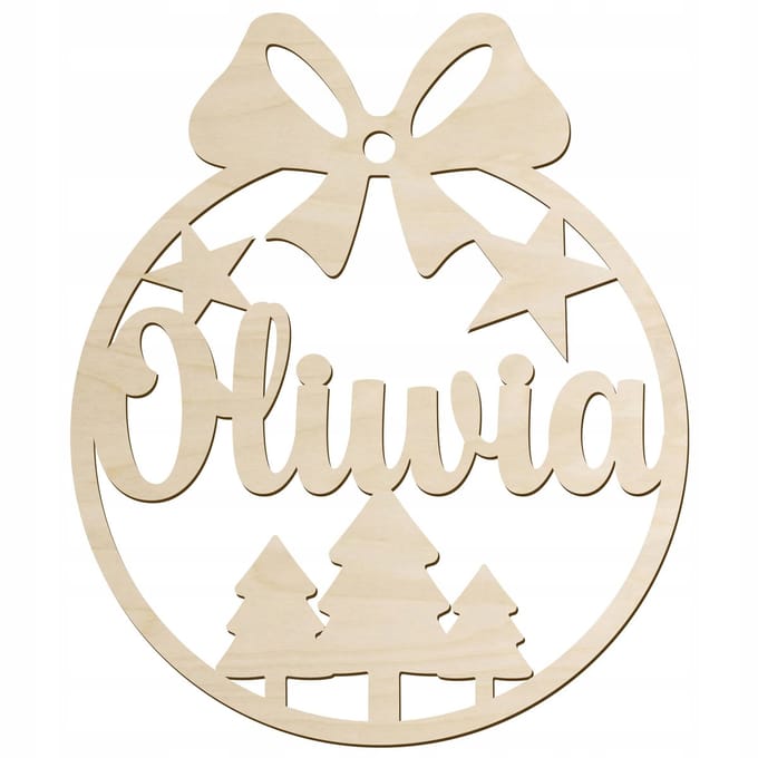 SMX Design - Kerstbal - Personalisatie - Hout - 9x10 cm