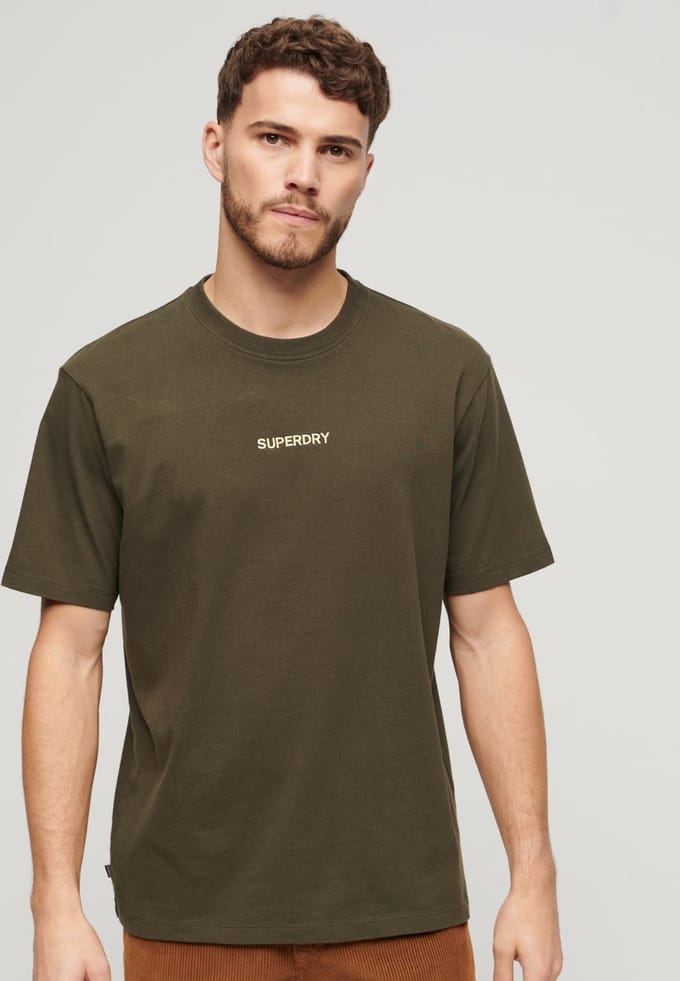 Superdry - Micro Logo Graphic T-shirt met losse pasvorm - Heren - Tops