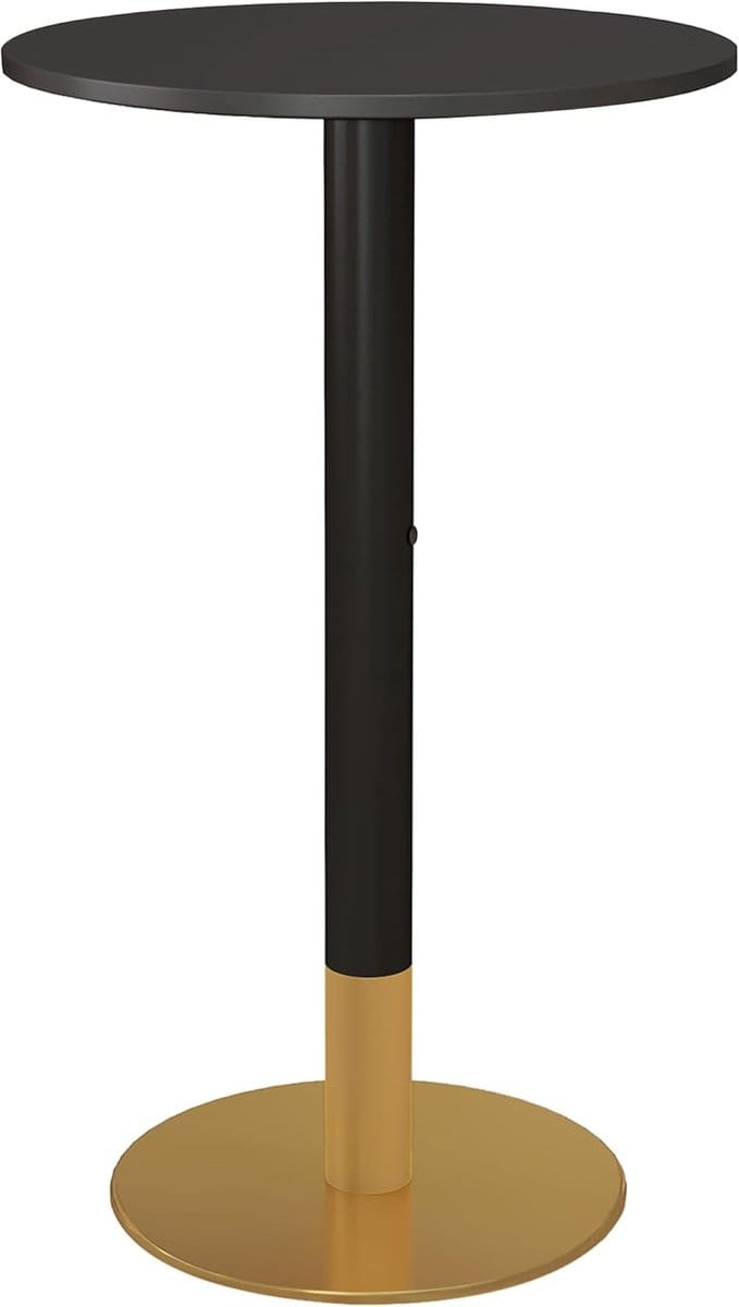 Ronde bartafel - Bistrotafel statafel - Kleine ruimtes - Stalen frame - 60x102 cm - Zwart