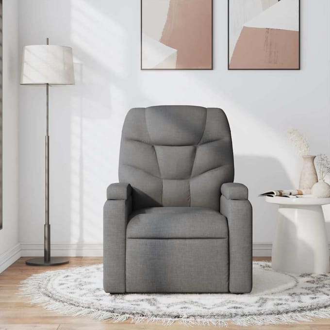 Vidaxl Klapbare Massagestoel, Donkergrijs, Bekleed met Stof