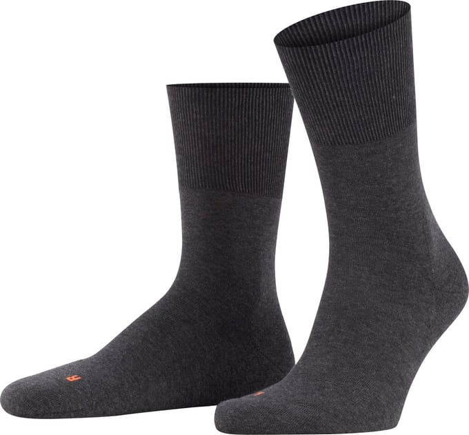 FALKE Run eenkleurig katoen functioneel materiaal sokken unisex grijs - maat 35-36
