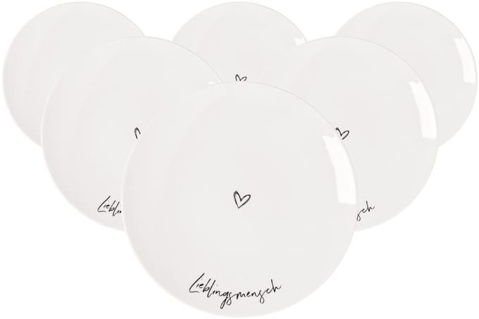 Frühstücksteller Lieblingsmensch Statement ø 21,2 cm Set van 6