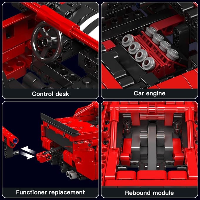 Dodge Challenger - Terug Trek Functie - Mould King 15081 - Kinderen - Pull Back Functie - 736 onderdelen - bouwset - lego compatibel