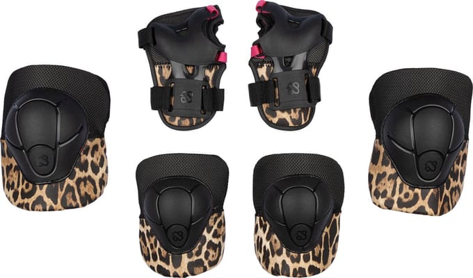 Nijdam Skate Beschermset Panter Kinderen - Roar Ready - Zwart/Panter - Maat L