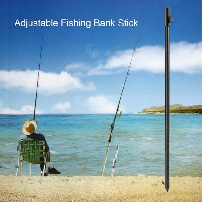Verstelbare uitschuifbare aluminiumlegering visbankstick vishengelpod rust voor beetmelder 34-56cm