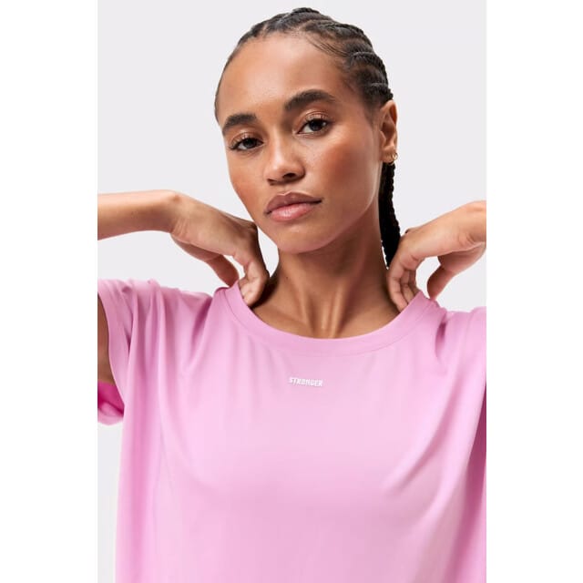 STRONGER - drop t-shirt - Training t-shirt korte mouw dames - Rose