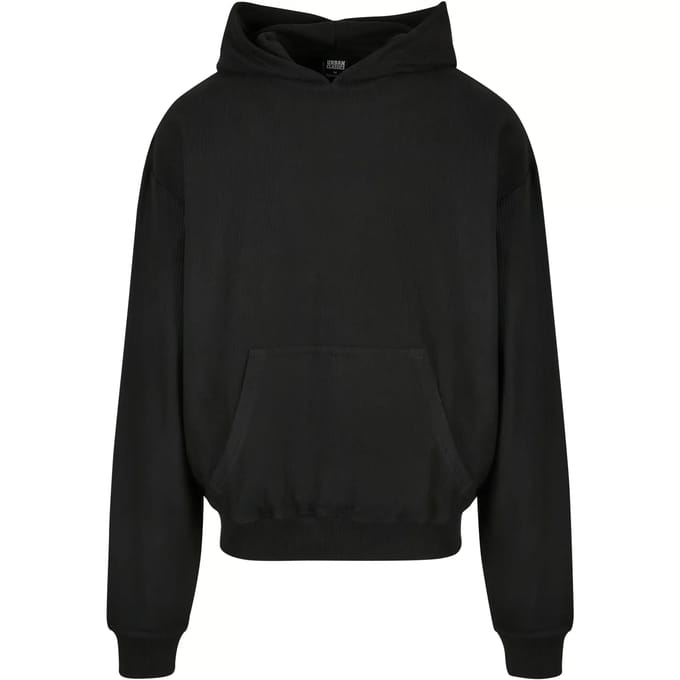 Urban Classics - Rib Terry Boxy Hoodie/trui - S - Zwart