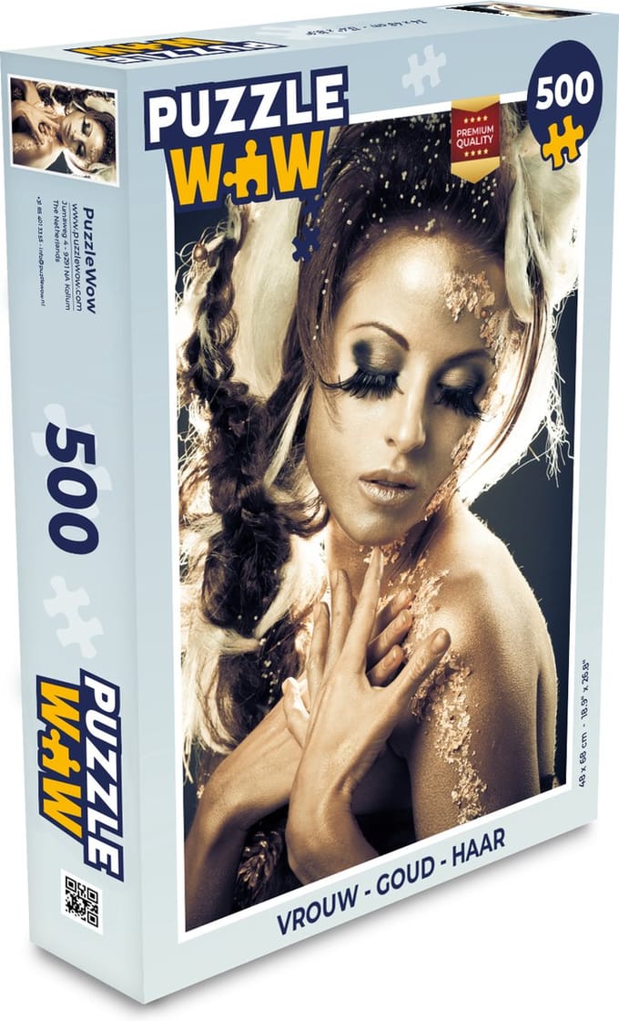 Puzzel Vrouw - Goud - Haar - Legpuzzel - Puzzel 500 stukjes