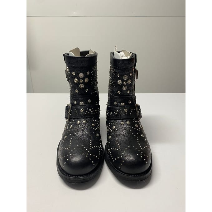 Jimmy Choo bikerlaarzen met studs voor jongeren in zwart leer