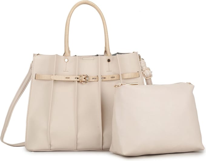 Giuliano kunstlederen handtas met binnentas Anemone - Beige - Dames