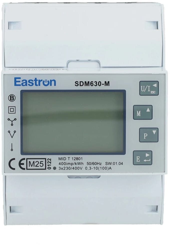 Eastron SDM630-M - 3-Fase kWh meter met Modbus (MID gekeurd) - 100A direct