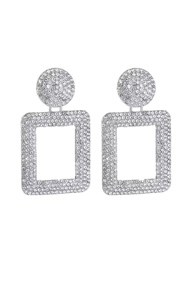 Margot Bardot Cadre Argent Drops Oorbellen Silver