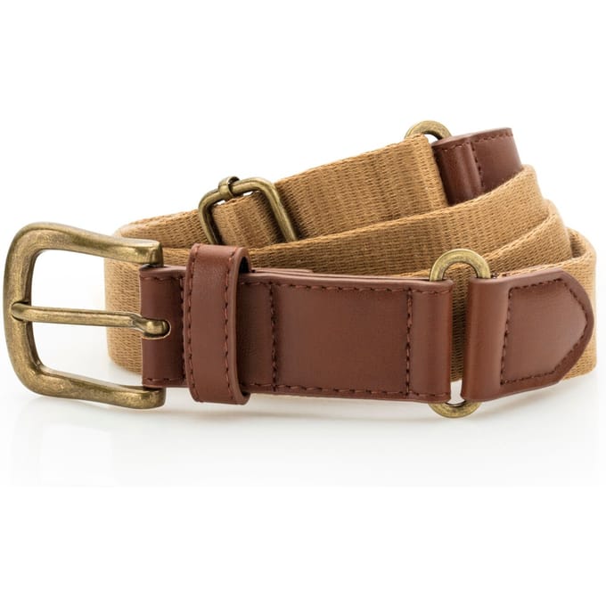 Asquith & Fox Heren Fauxleer en Canvasgordel (Kameel)