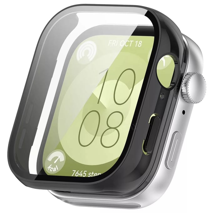 Strap-it Hard case hoesje met screen protector - geschikt voor Huawei Watch Fit 3 (zwart)
