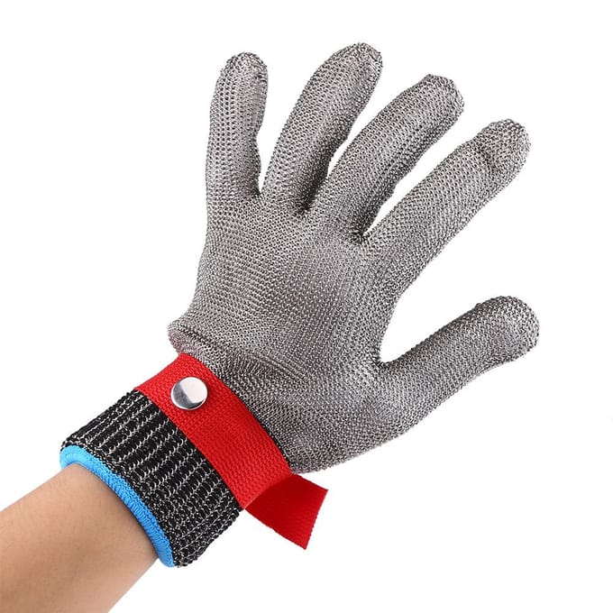 Roestvrij Staal SS304 Mesh Snijbestendige Handschoen Veiligheidswerk Slager Beschermingsgereedschap gray
