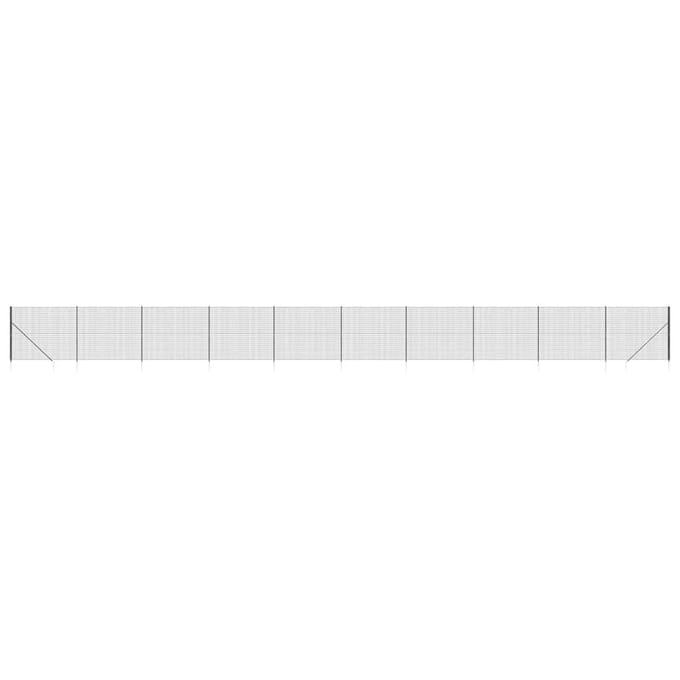 vidaXL - Draadgaashek - met - grondankers - 1,4x25 - m - antracietkleurig