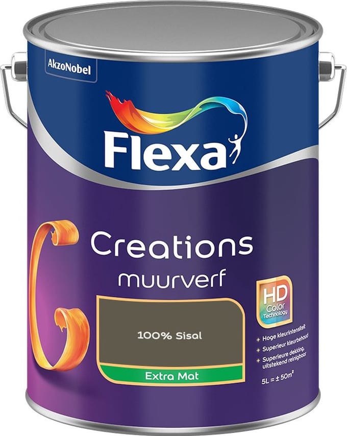 Flexa - Creations Muurverf Extra Mat - 100% Sisal - Mengverf - 5 L