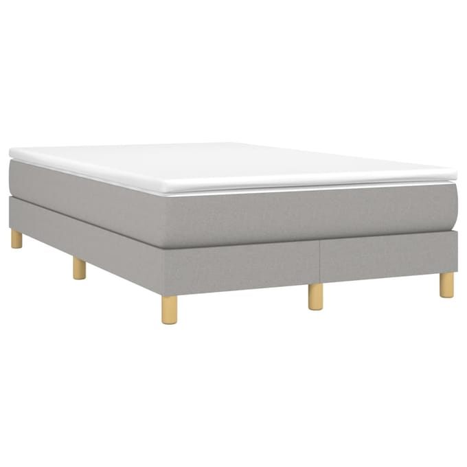 vidaXL - Boxspring - bed - 120x200 - cm - stof - lichtgrijs