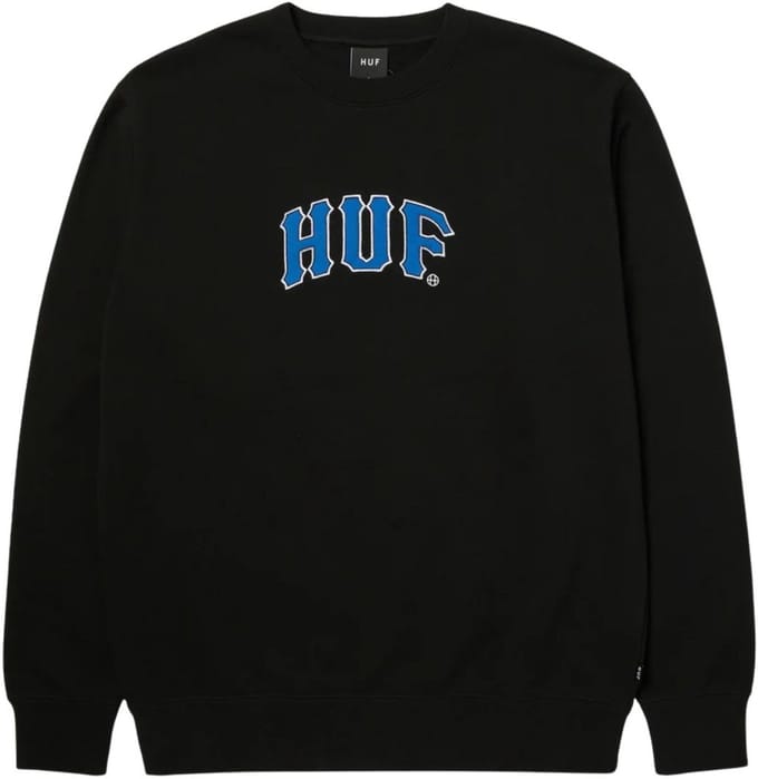 HUF Arch Applique Crewneck Casual sweater heren Zwart S