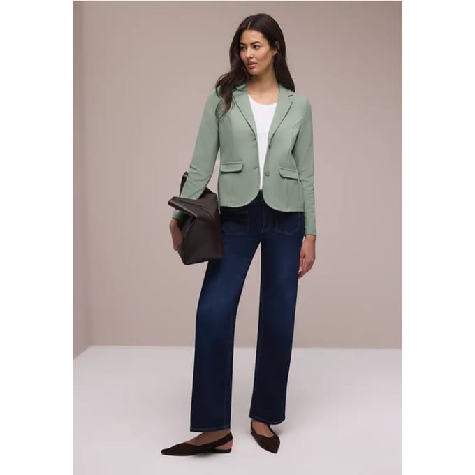 Basic blazer met reverskraag